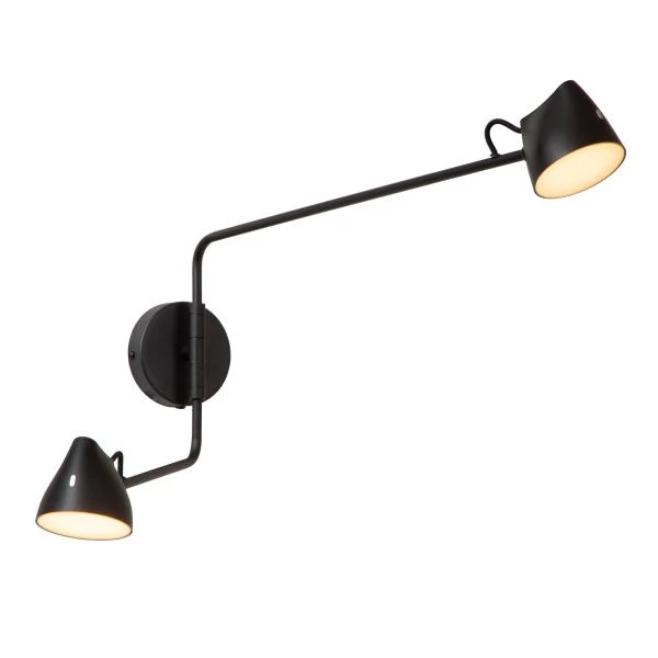 Lucide MILNE - Wall light - LED Dim. - 2x8W 2700K - Black - detail 3
